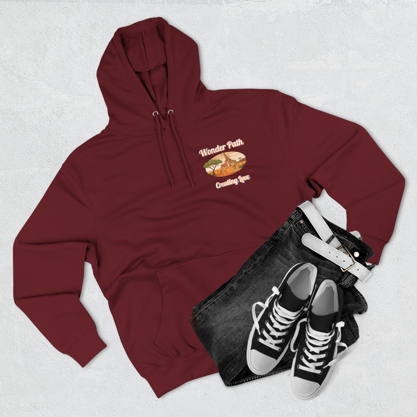 Giraffe 'Love Fearlessly' Hoodie — Animal Lover Graphic Fleece