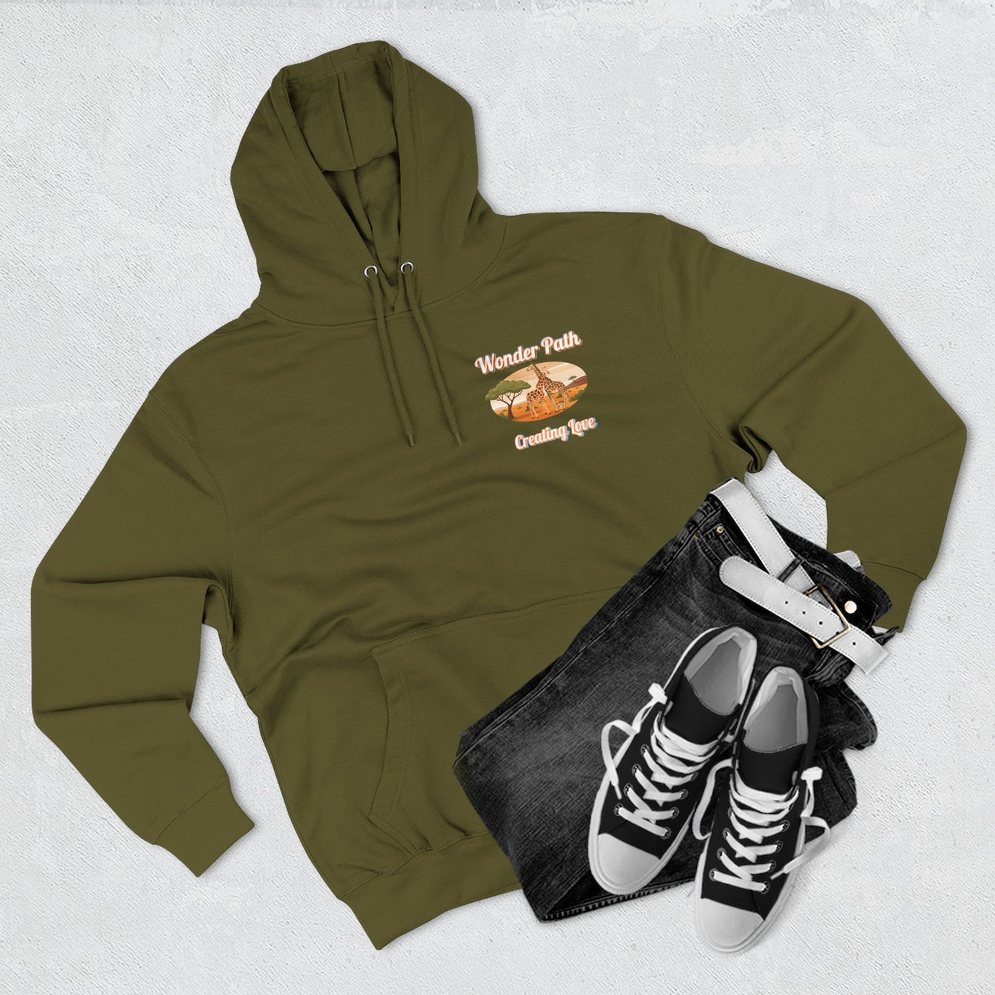 Giraffe 'Love Fearlessly' Hoodie — Animal Lover Graphic Fleece