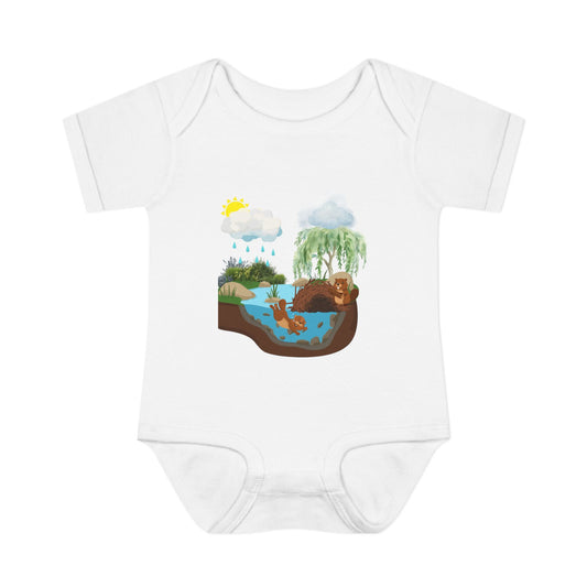 Woodland Pond Baby Bodysuit — Otter & Nature Infant Onesie