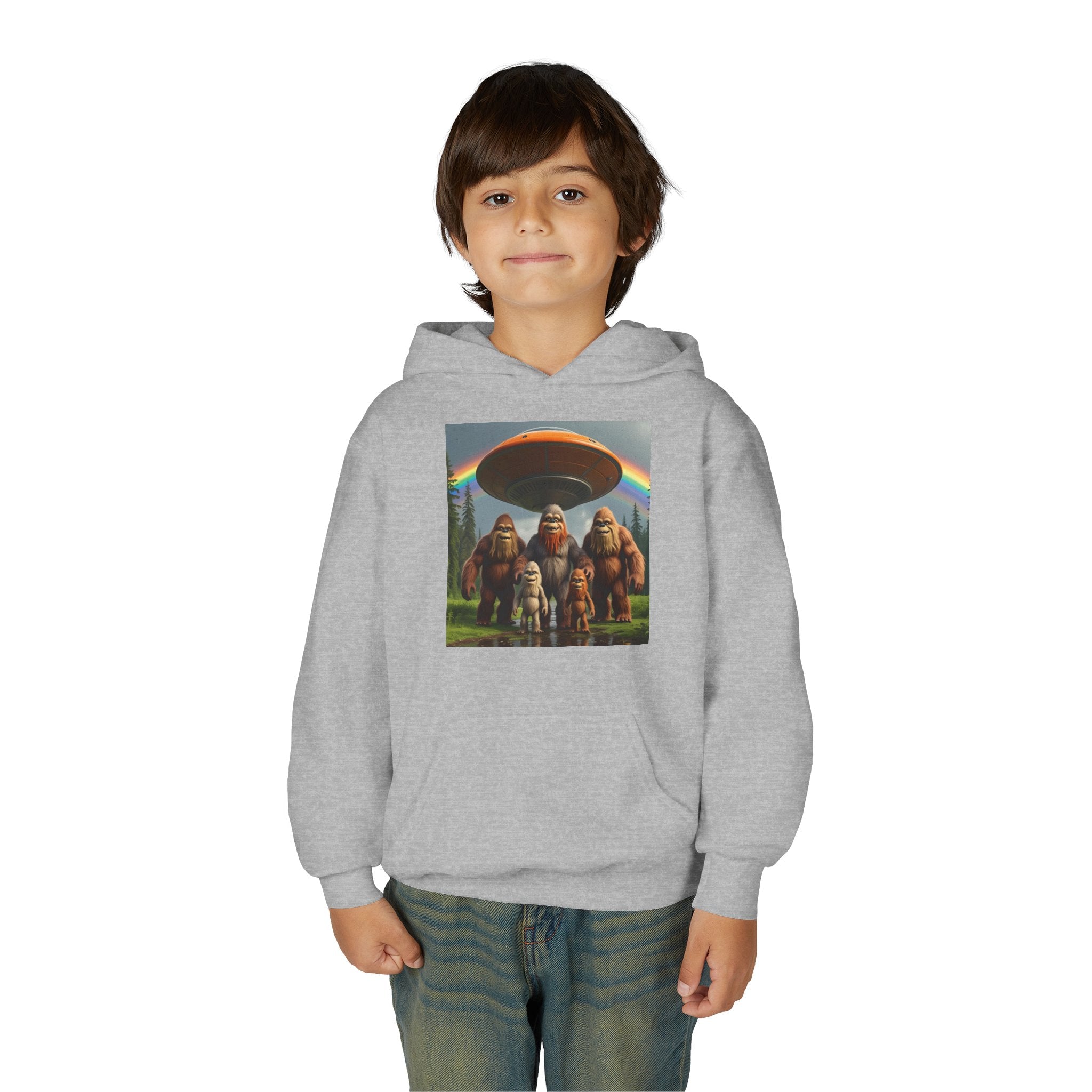 Youth Bigfoot Adventure Hoodie, Fun Sweatshirt, Kids Gift, Sasquatch Lover Apparel, Outdoor Adventure Clothing, Birthday Gift