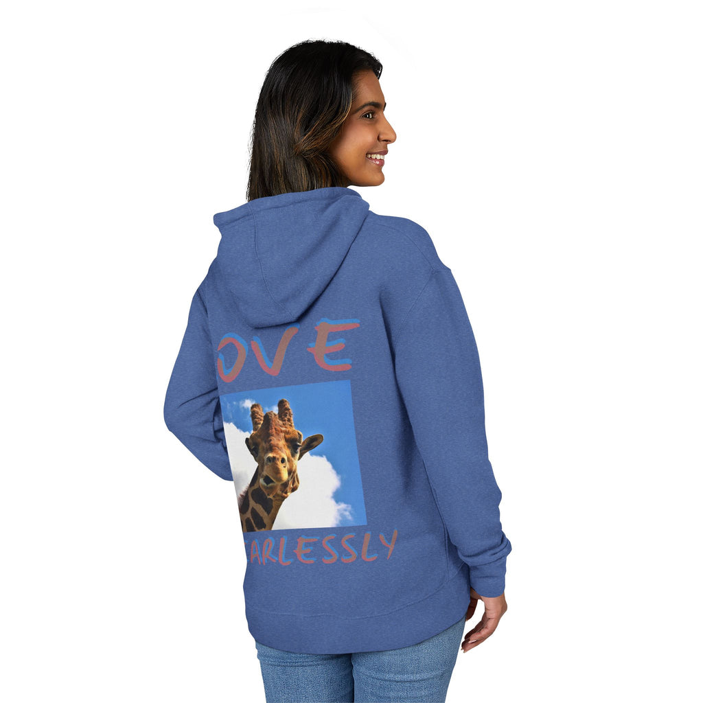 Giraffe 'Love Fearlessly' Hoodie — Wonder Path Graphic Pullover