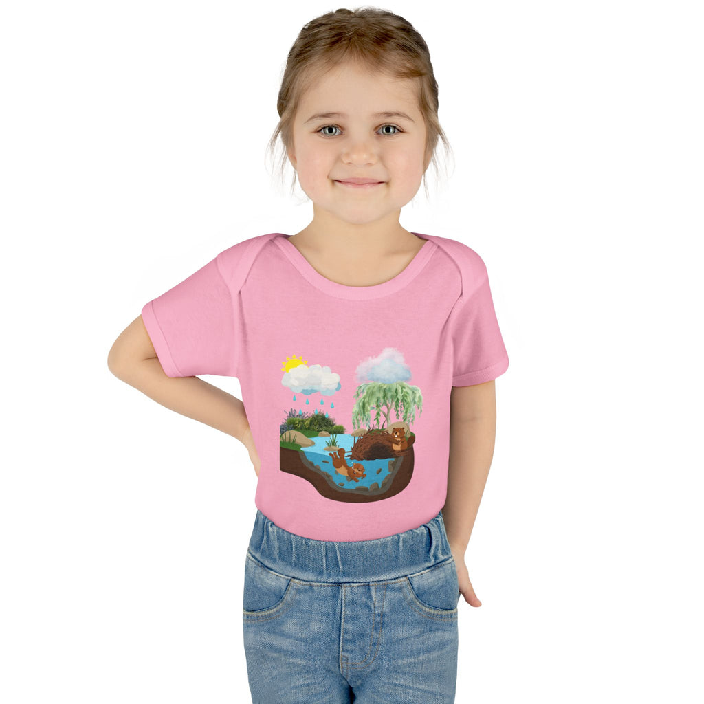 Woodland Pond Baby Bodysuit — Otter & Nature Infant Onesie