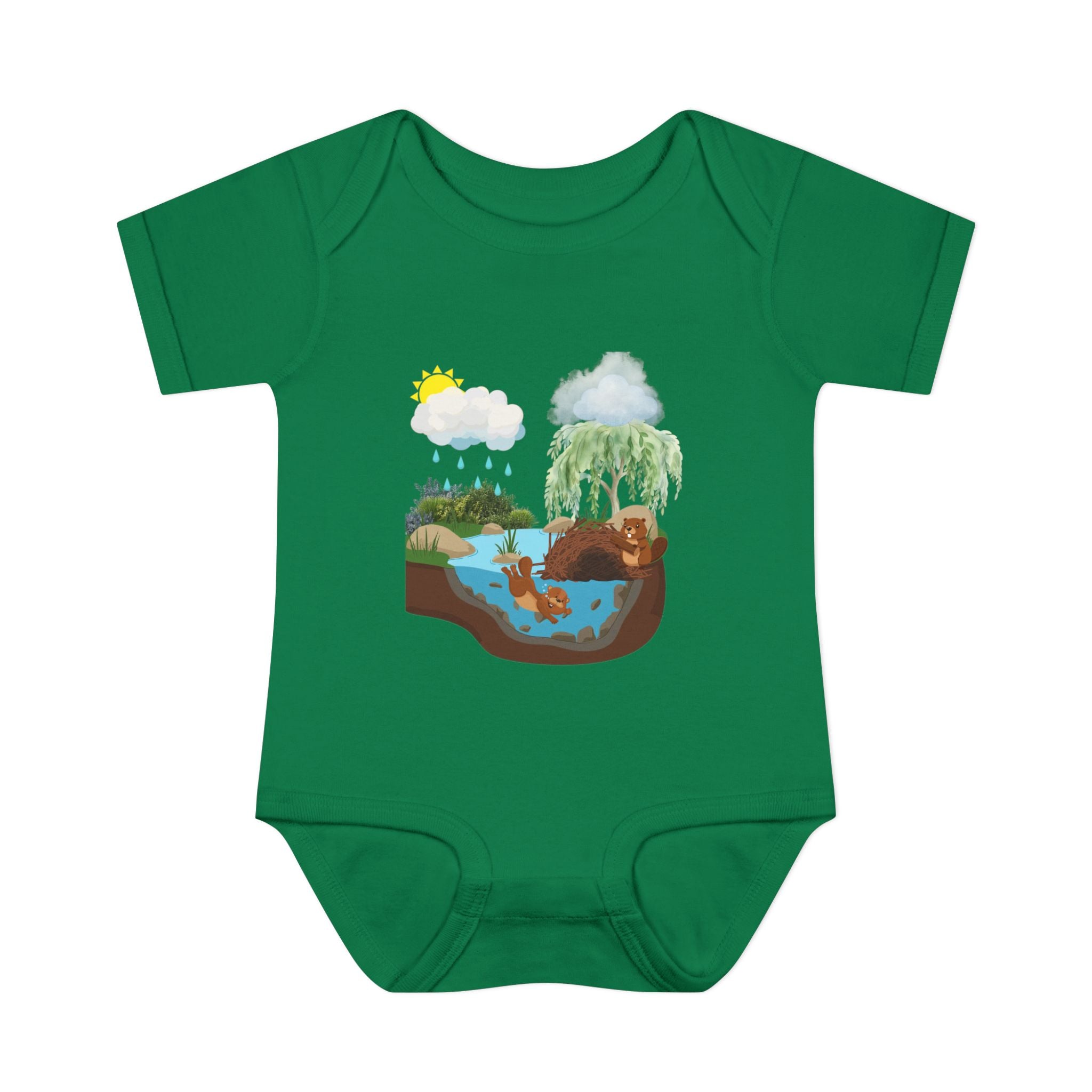 Woodland Pond Baby Bodysuit — Otter & Nature Infant Onesie