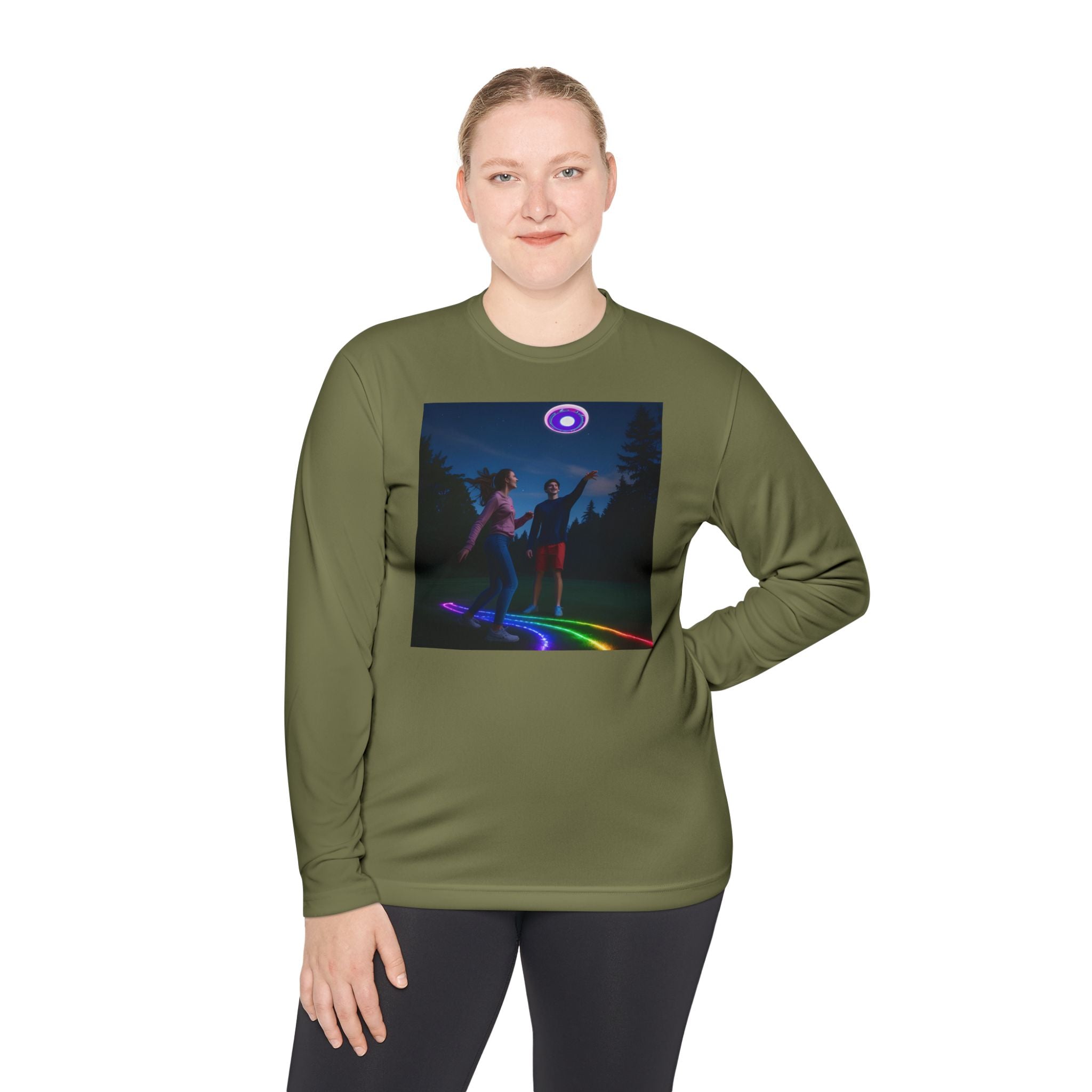 Rainbow Dance Unisex Long Sleeve Tee, Lightweight Shirt, Summer Fashion, Festival Wear, Gift for Music Lovers