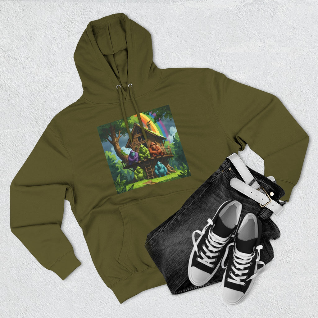 Cozy Treehouse Fantasy Hoodie — Whimsical Forest Cabin Design