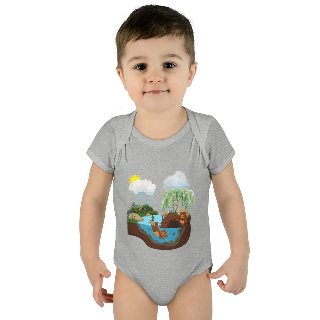Woodland Pond Baby Bodysuit — Otter & Nature Infant Onesie