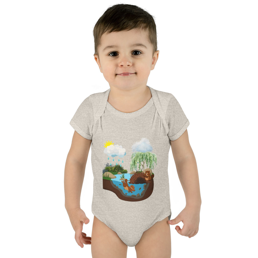 Woodland Pond Baby Bodysuit — Otter & Nature Infant Onesie