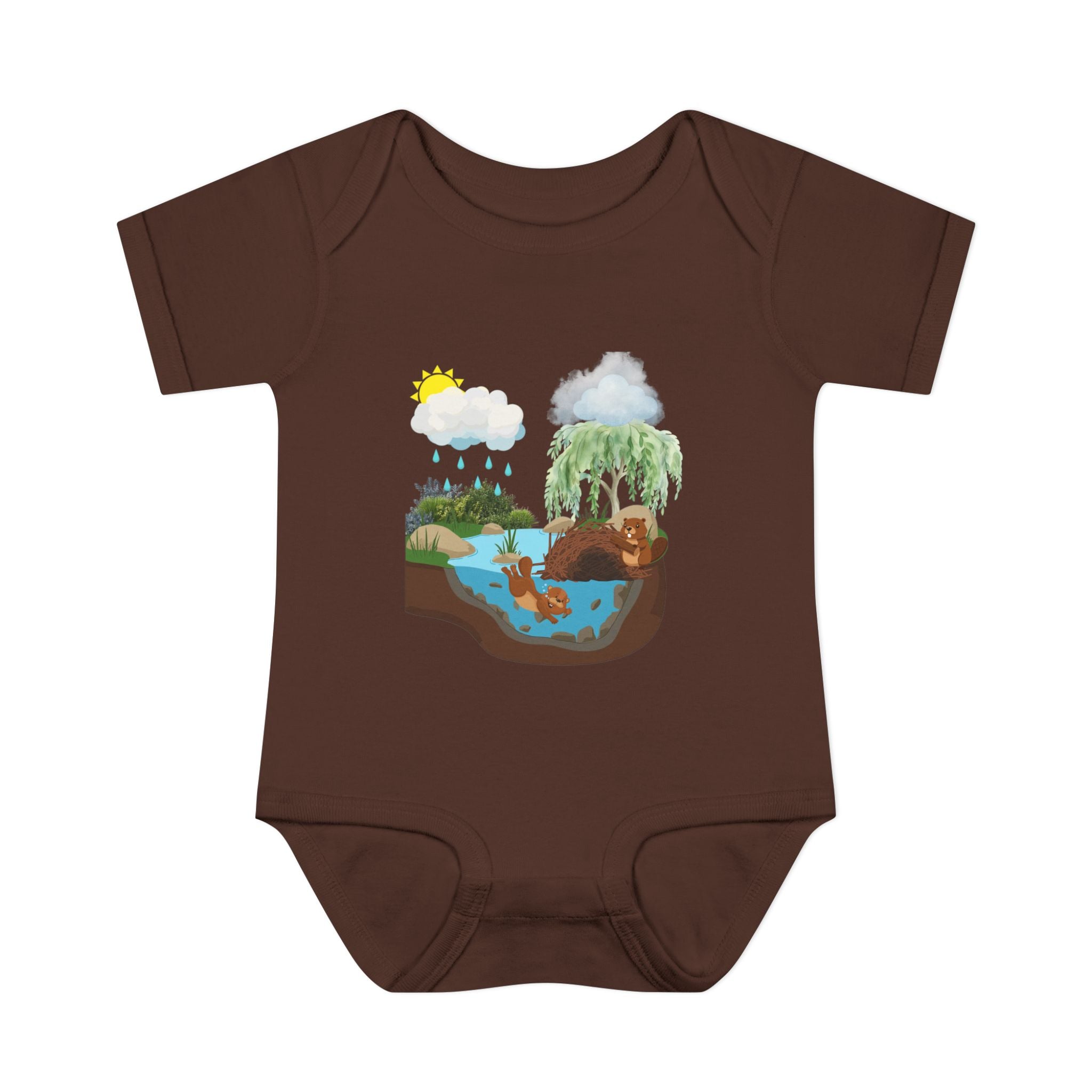 Woodland Pond Baby Bodysuit — Otter & Nature Infant Onesie