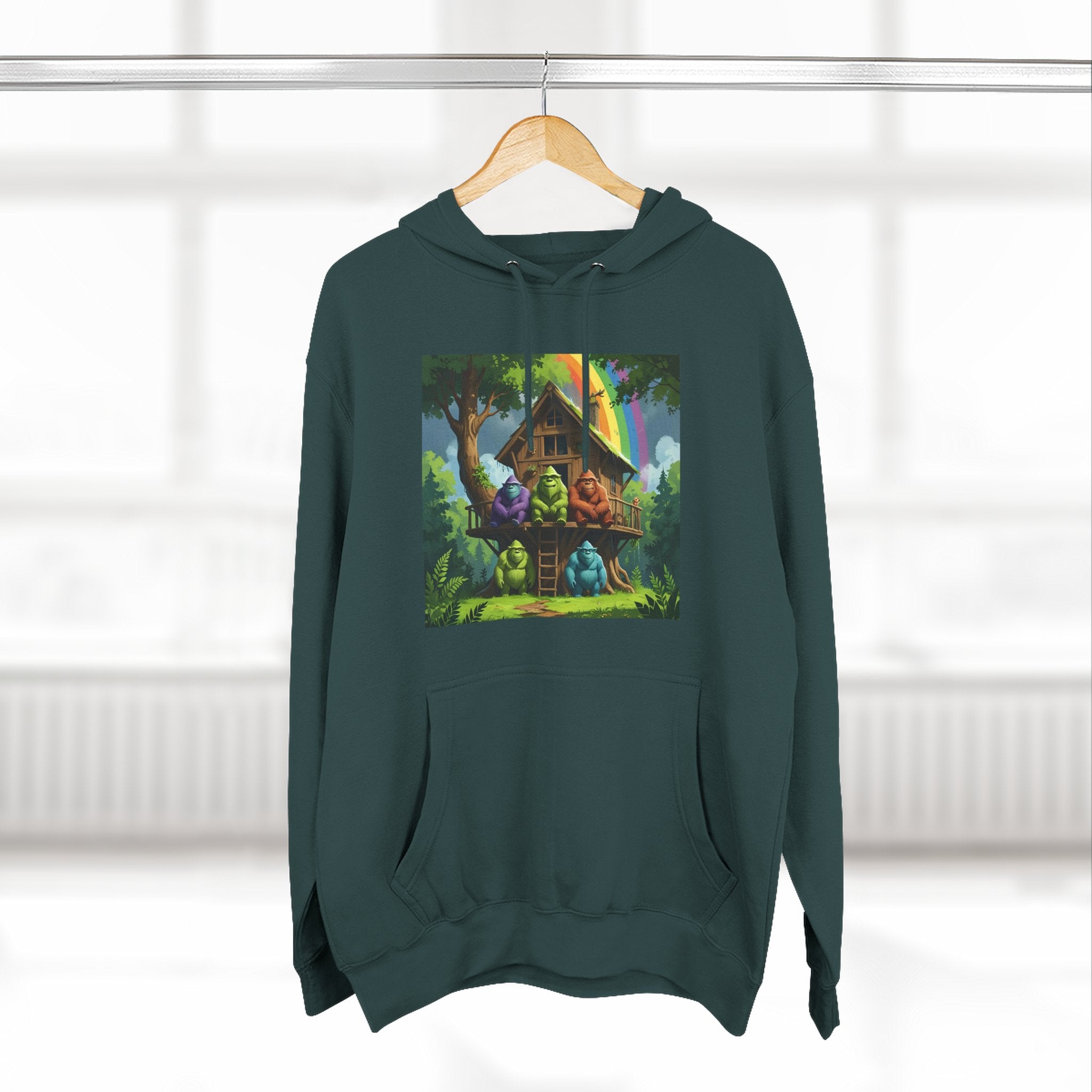 Cozy Treehouse Fantasy Hoodie — Whimsical Forest Cabin Design