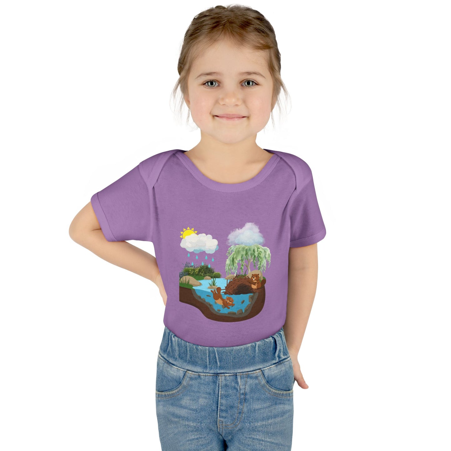 Woodland Pond Baby Bodysuit — Otter & Nature Infant Onesie
