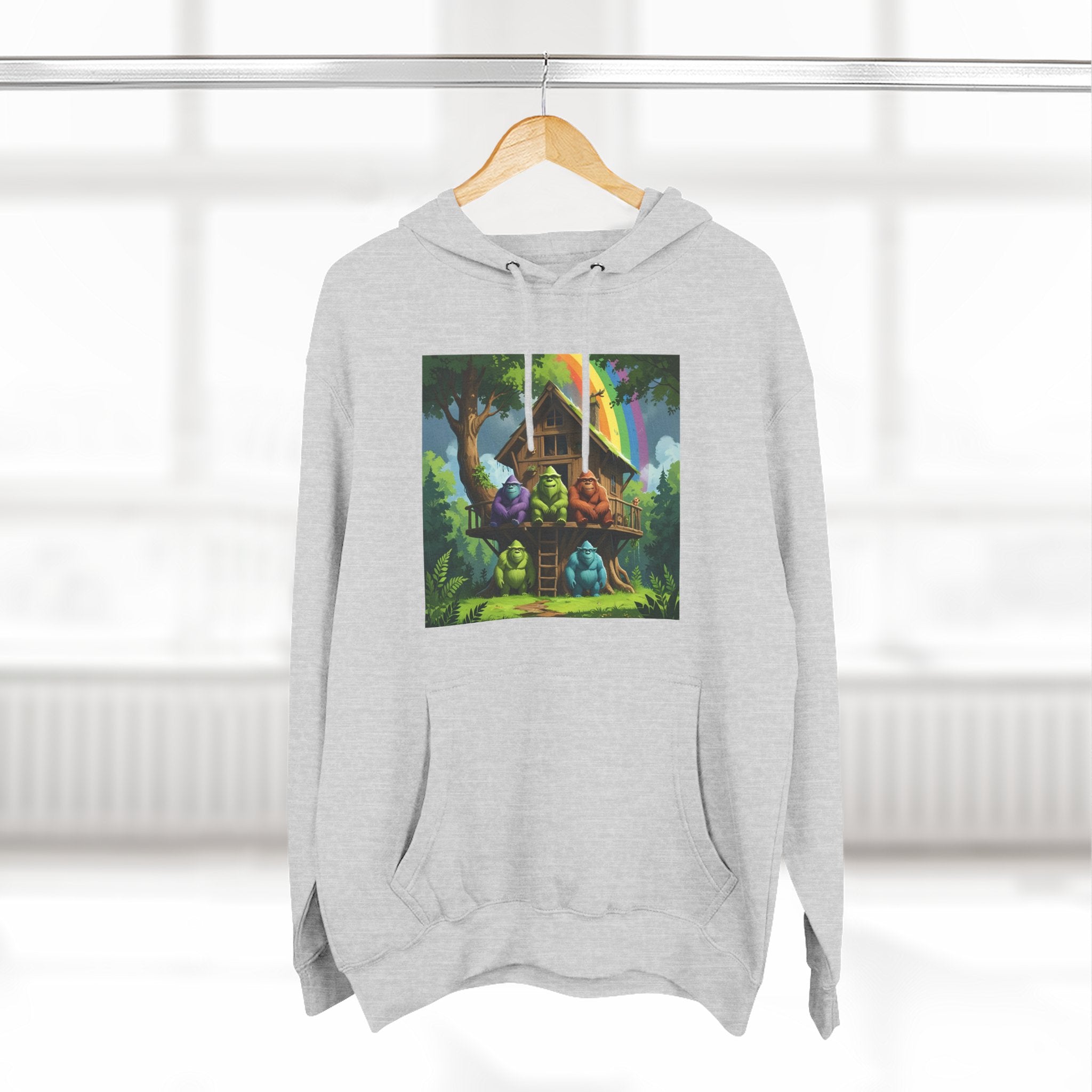 Cozy Treehouse Fantasy Hoodie — Whimsical Forest Cabin Design