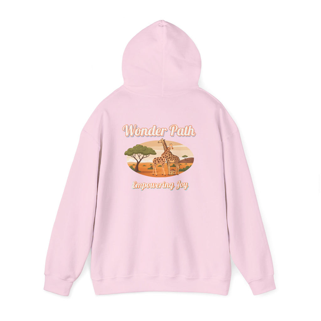 Giraffe Love Hoodie – "Love Is Strength" Wonder Path Empowering Joy Sweatshirt
