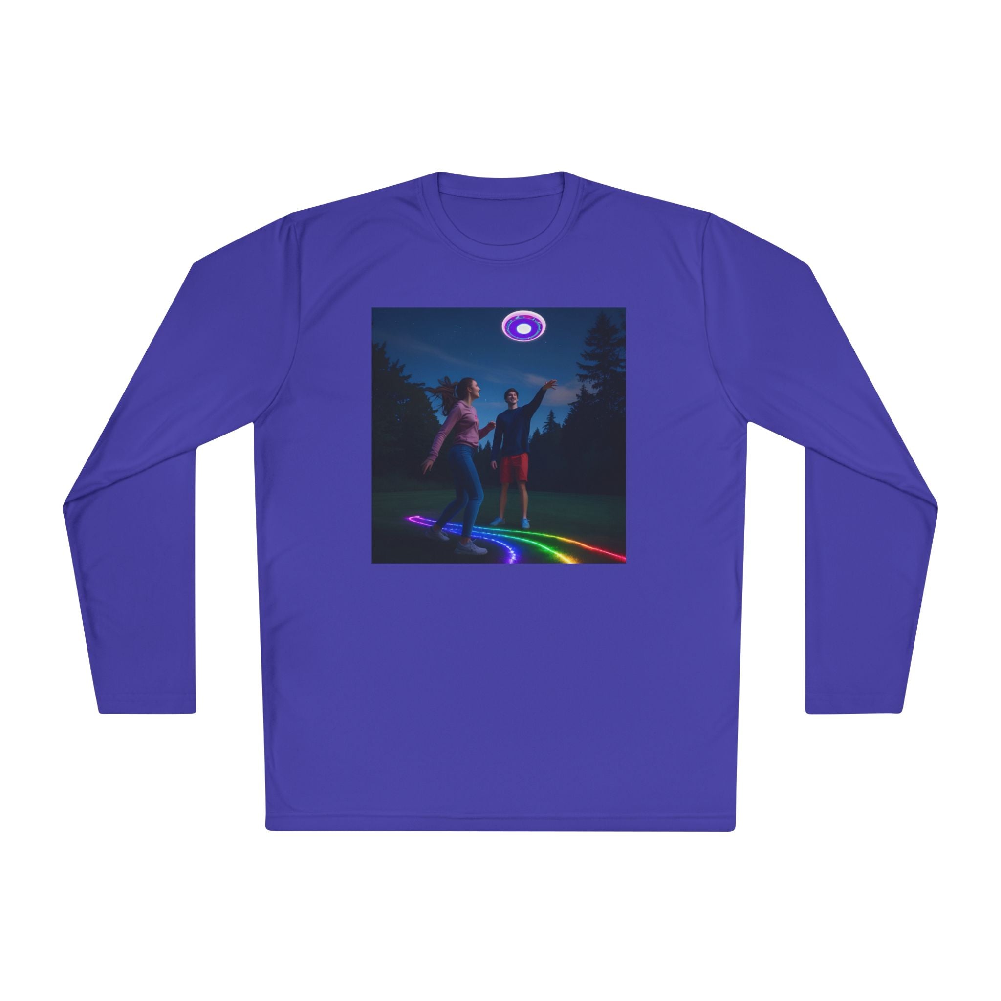 Rainbow Dance Unisex Long Sleeve Tee, Lightweight Shirt, Summer Fashion, Festival Wear, Gift for Music Lovers