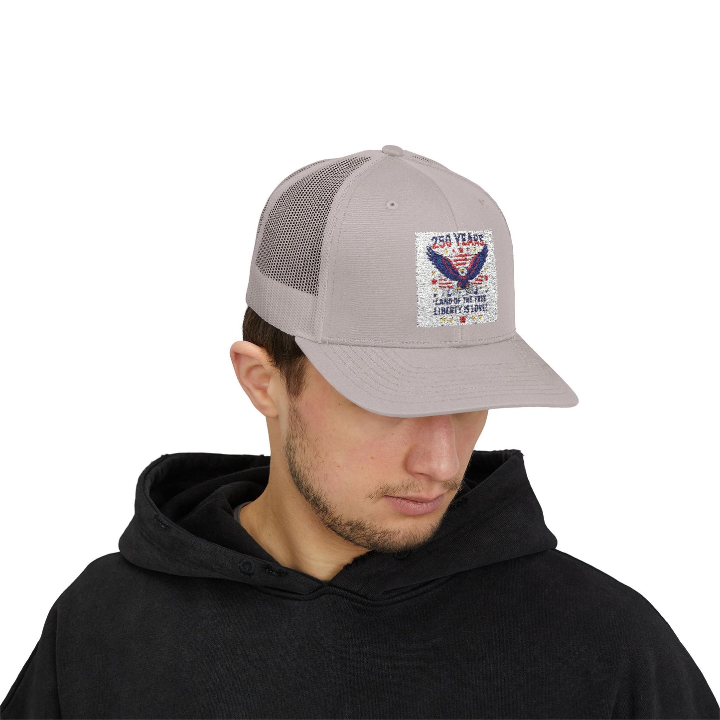 Patriotic Eagle Snapback Trucker Cap — USA Flag Graphic