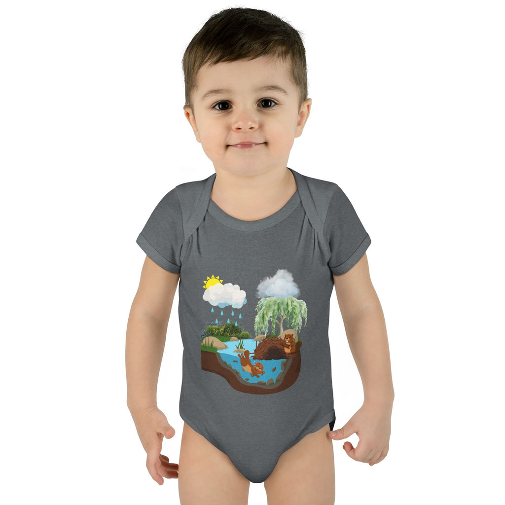 Woodland Pond Baby Bodysuit — Otter & Nature Infant Onesie
