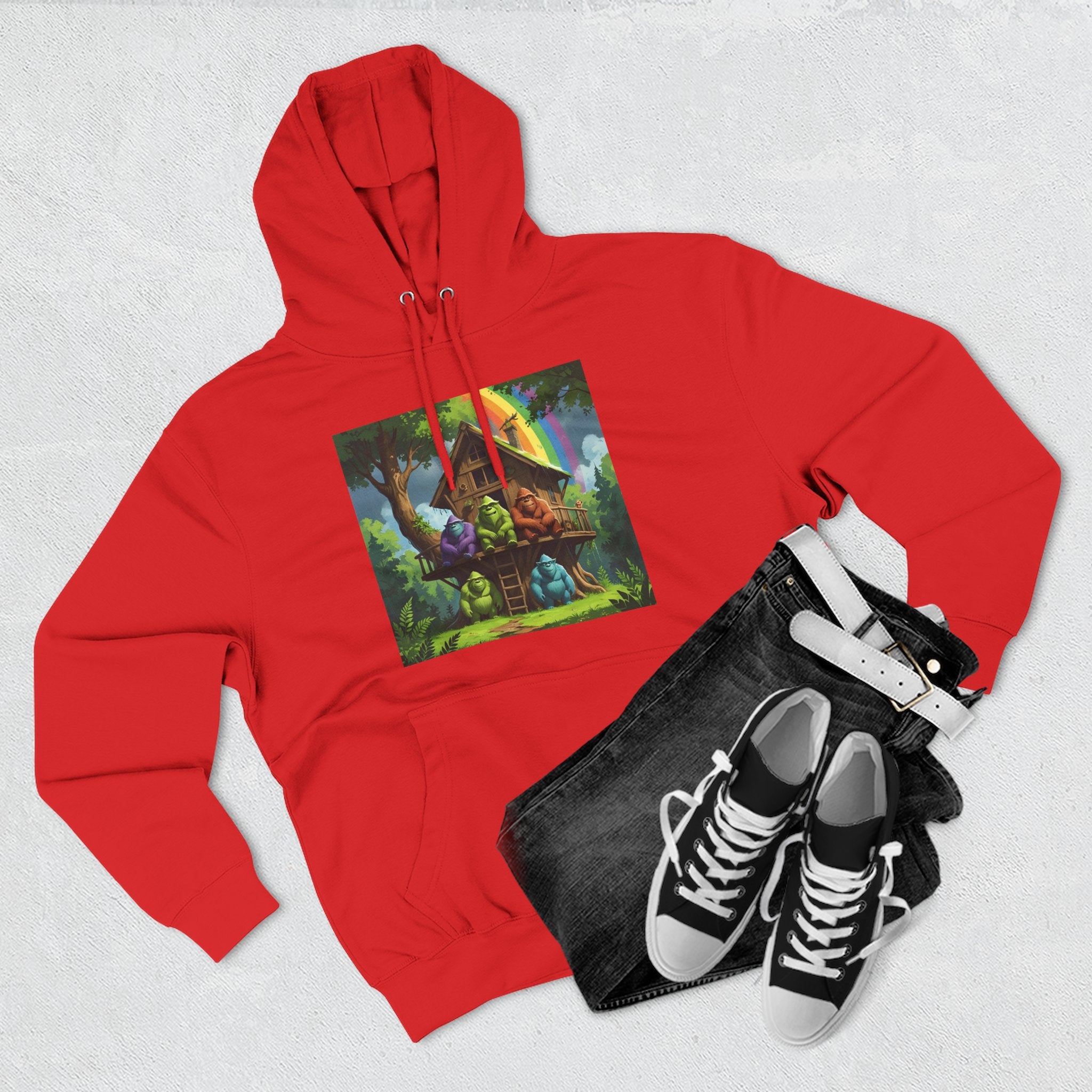 Cozy Treehouse Fantasy Hoodie — Whimsical Forest Cabin Design