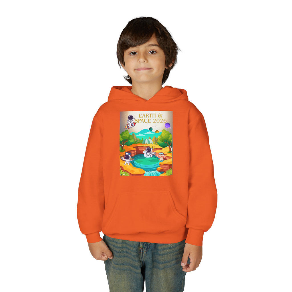 Earth & Space 2026 Youth Hoodie — Cute Space Explorer Kids Sweatshirt