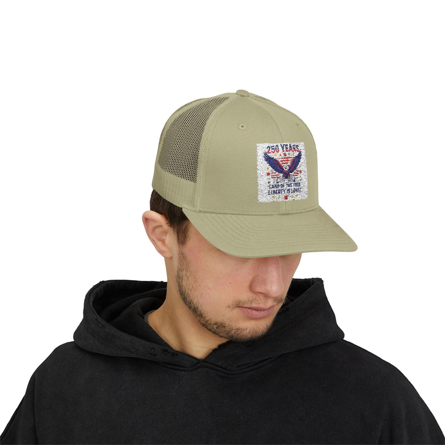 Patriotic Eagle Snapback Trucker Cap — USA Flag Graphic
