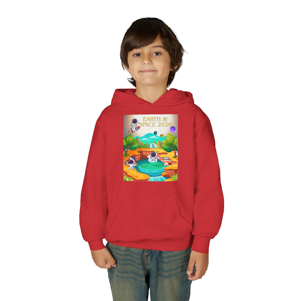 Earth & Space 2026 Youth Hoodie — Cute Space Explorer Kids Sweatshirt