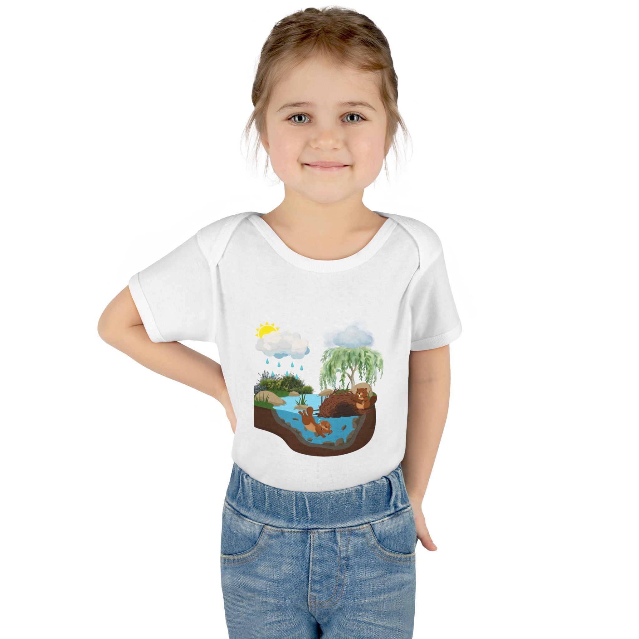 Woodland Pond Baby Bodysuit — Otter & Nature Infant Onesie