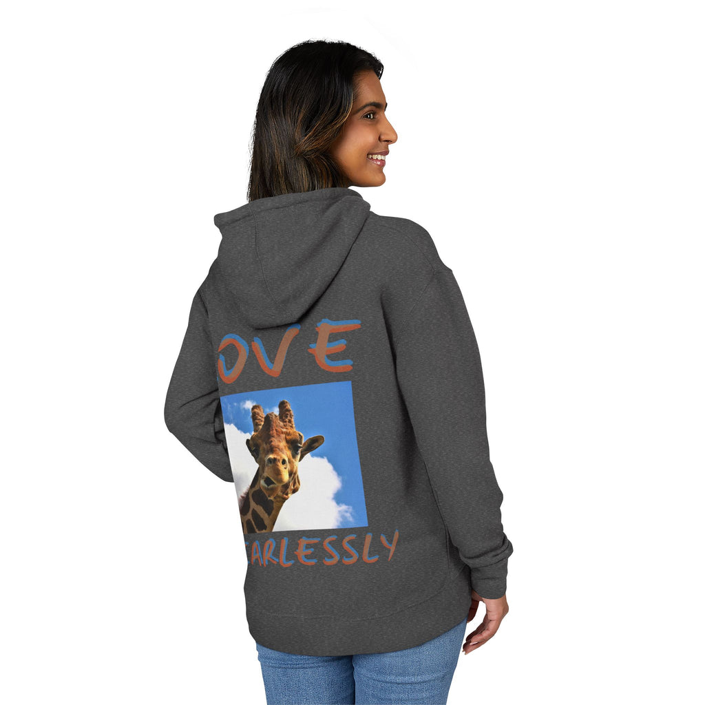 Giraffe 'Love Fearlessly' Hoodie — Wonder Path Graphic Pullover