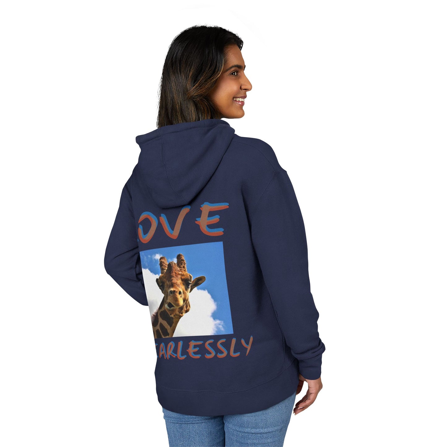 Giraffe 'Love Fearlessly' Hoodie — Wonder Path Graphic Pullover