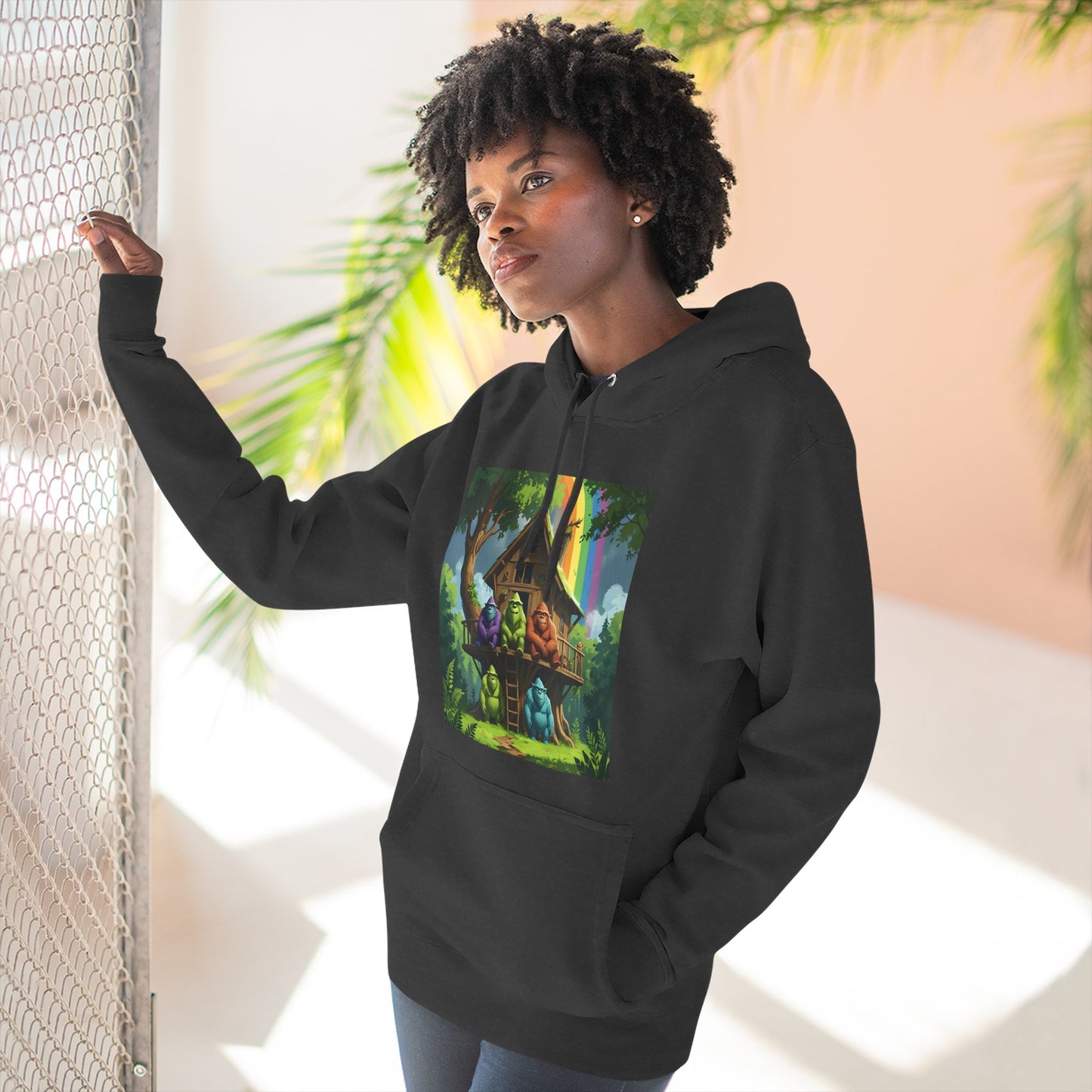 Cozy Treehouse Fantasy Hoodie — Whimsical Forest Cabin Design