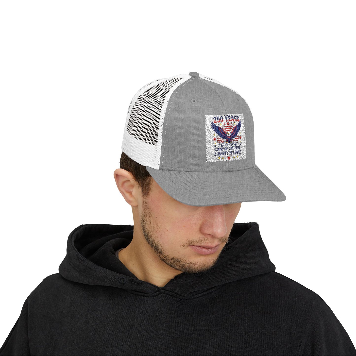 Patriotic Eagle Snapback Trucker Cap — USA Flag Graphic