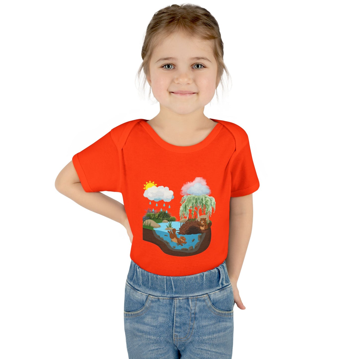 Woodland Pond Baby Bodysuit — Otter & Nature Infant Onesie