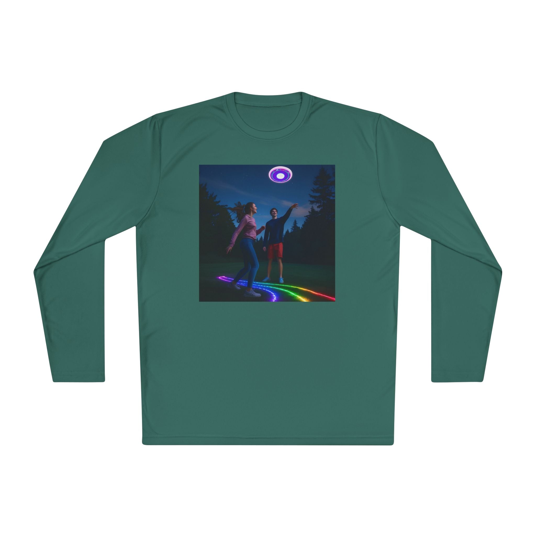 Rainbow Dance Unisex Long Sleeve Tee, Lightweight Shirt, Summer Fashion, Festival Wear, Gift for Music Lovers