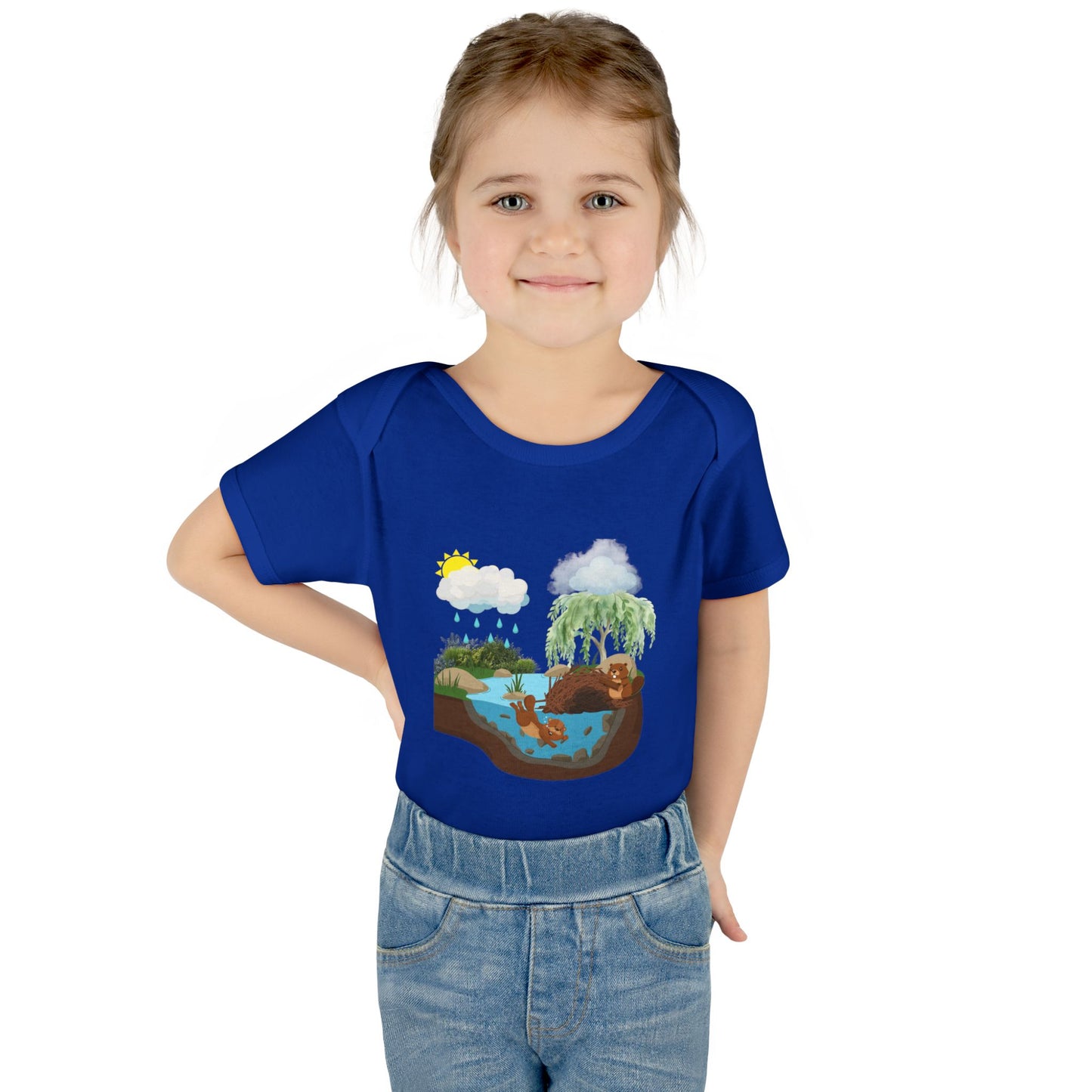 Woodland Pond Baby Bodysuit — Otter & Nature Infant Onesie