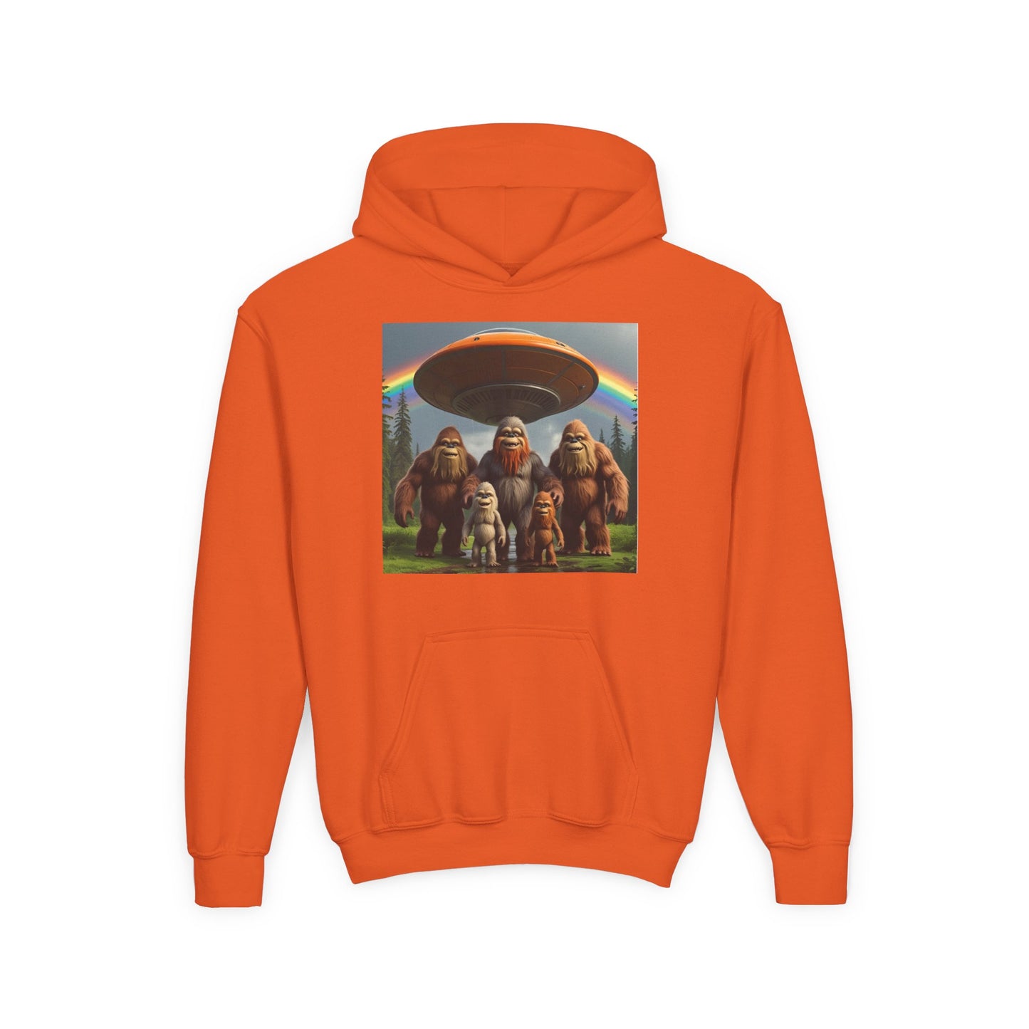 Youth Hoodie with Fun Bigfoot Design, Casual Sweatshirt for Kids, Perfect for Camp, Holidays, or Everyday Wear