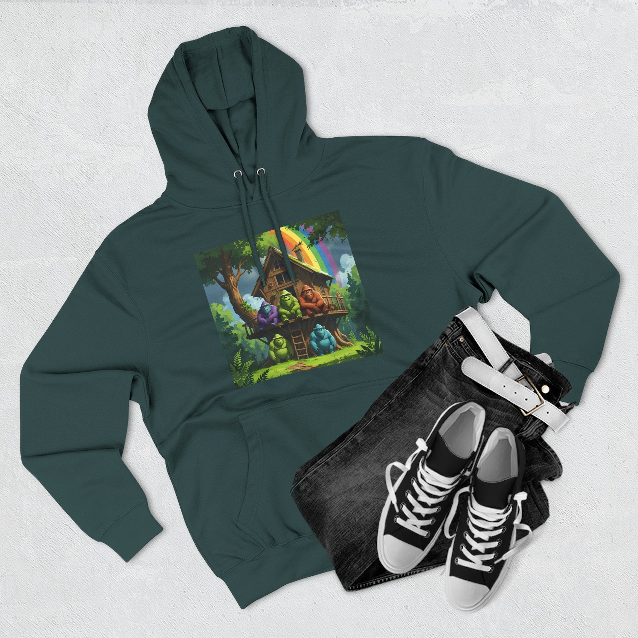 Cozy Treehouse Fantasy Hoodie — Whimsical Forest Cabin Design