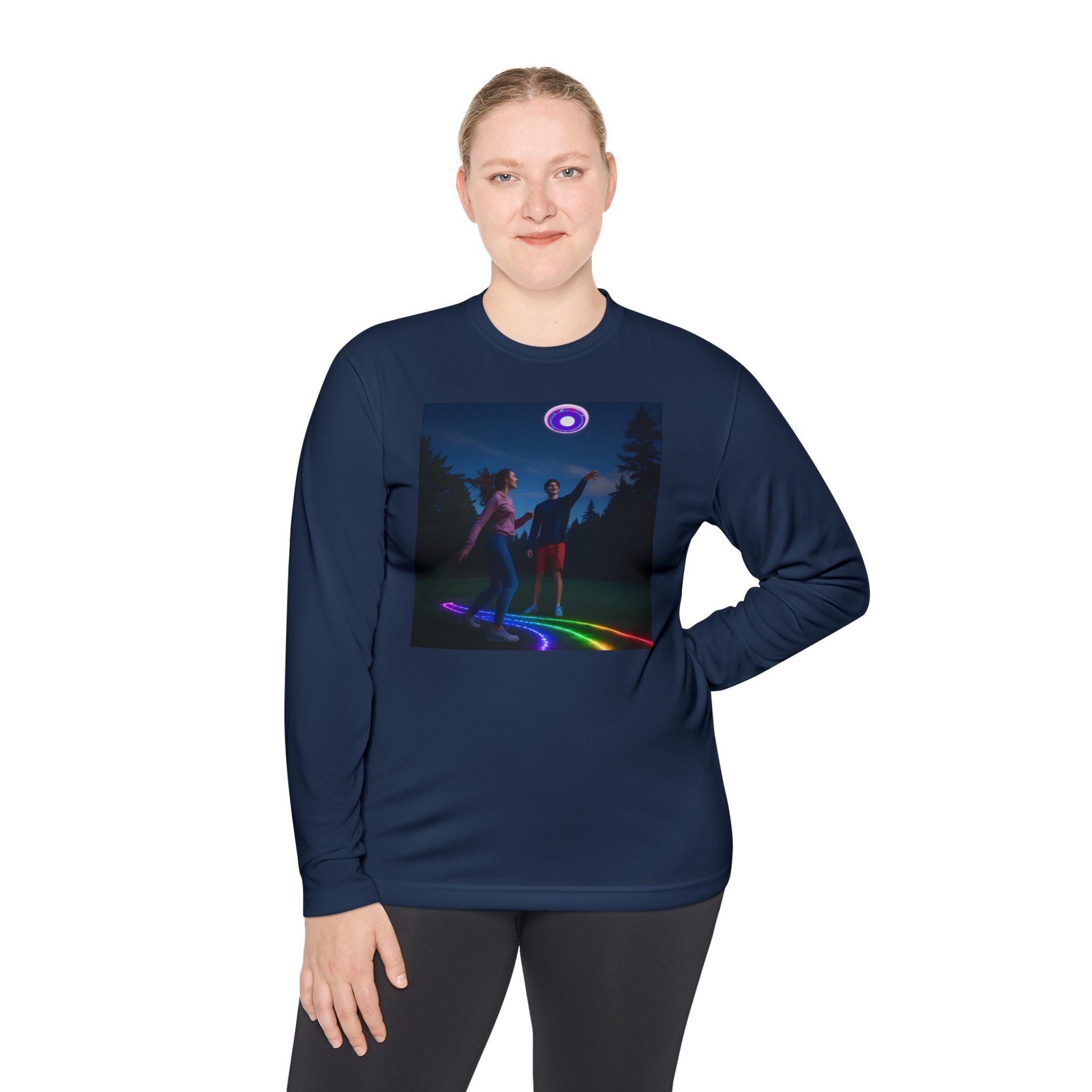 Rainbow Dance Unisex Long Sleeve Tee, Lightweight Shirt, Summer Fashion, Festival Wear, Gift for Music Lovers