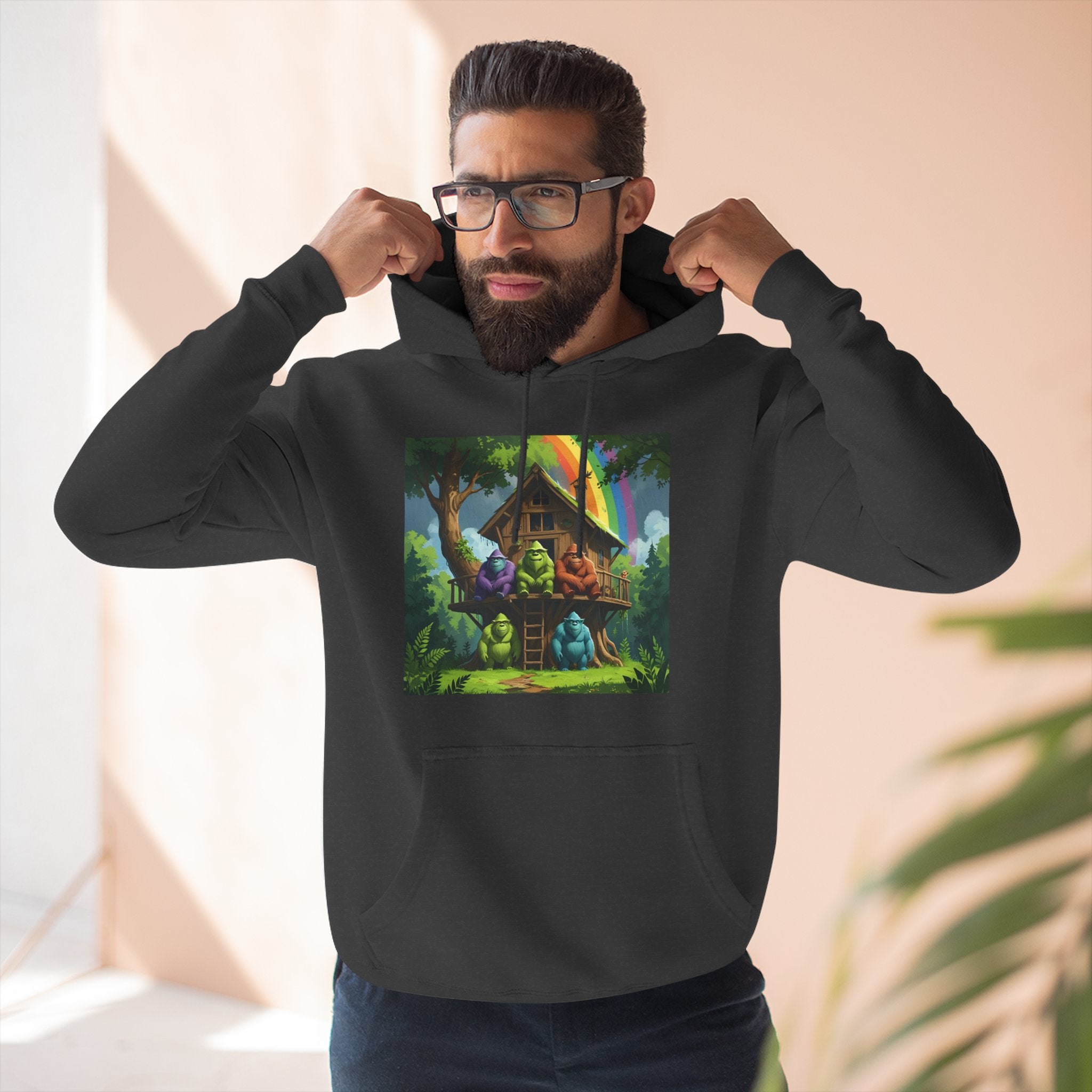 Cozy Treehouse Fantasy Hoodie — Whimsical Forest Cabin Design