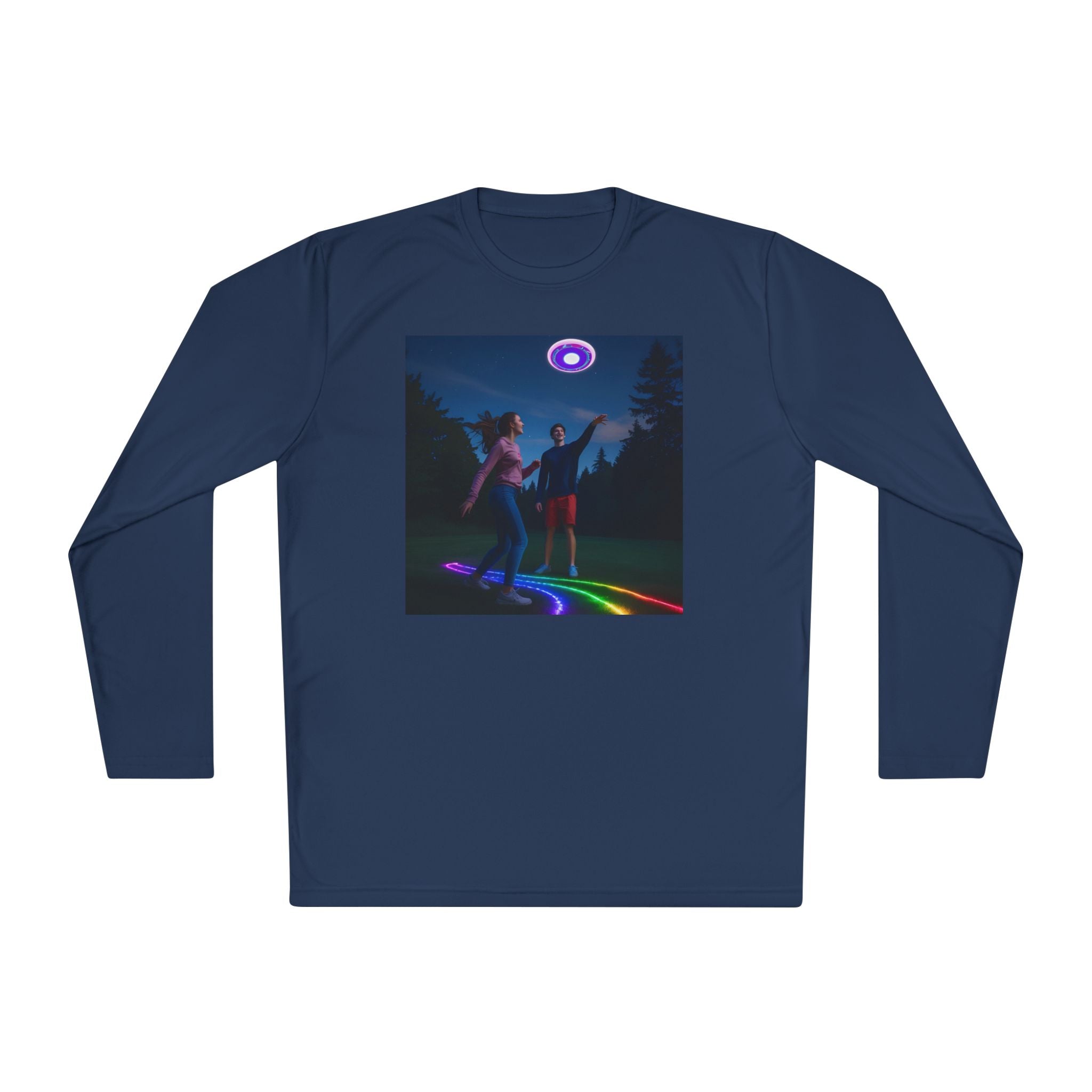 Rainbow Dance Unisex Long Sleeve Tee, Lightweight Shirt, Summer Fashion, Festival Wear, Gift for Music Lovers