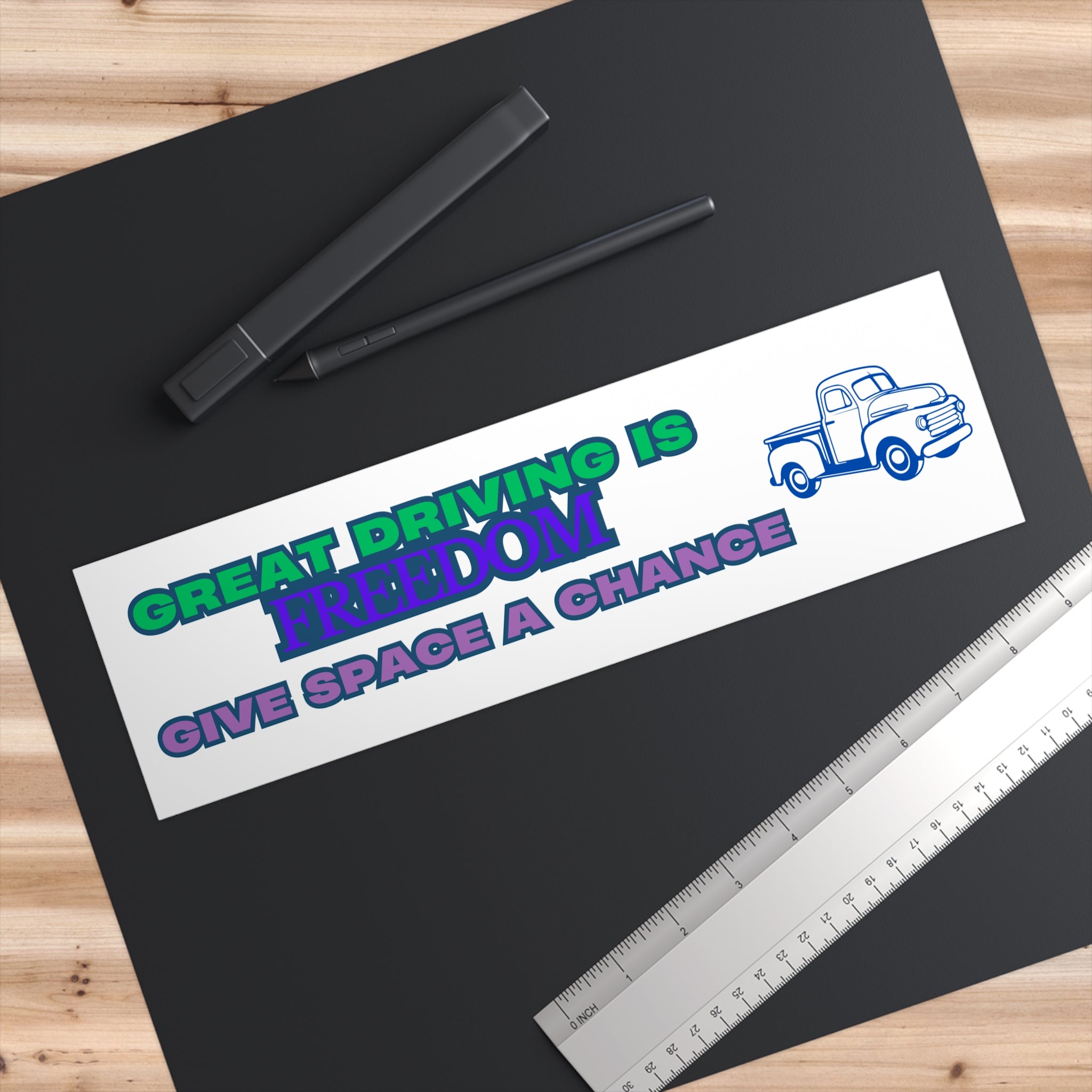 Freedom Bumper Sticker, Car Decal, Give Space a Chance, Truck Decor, Vehicle Art, Road Trip Accessories