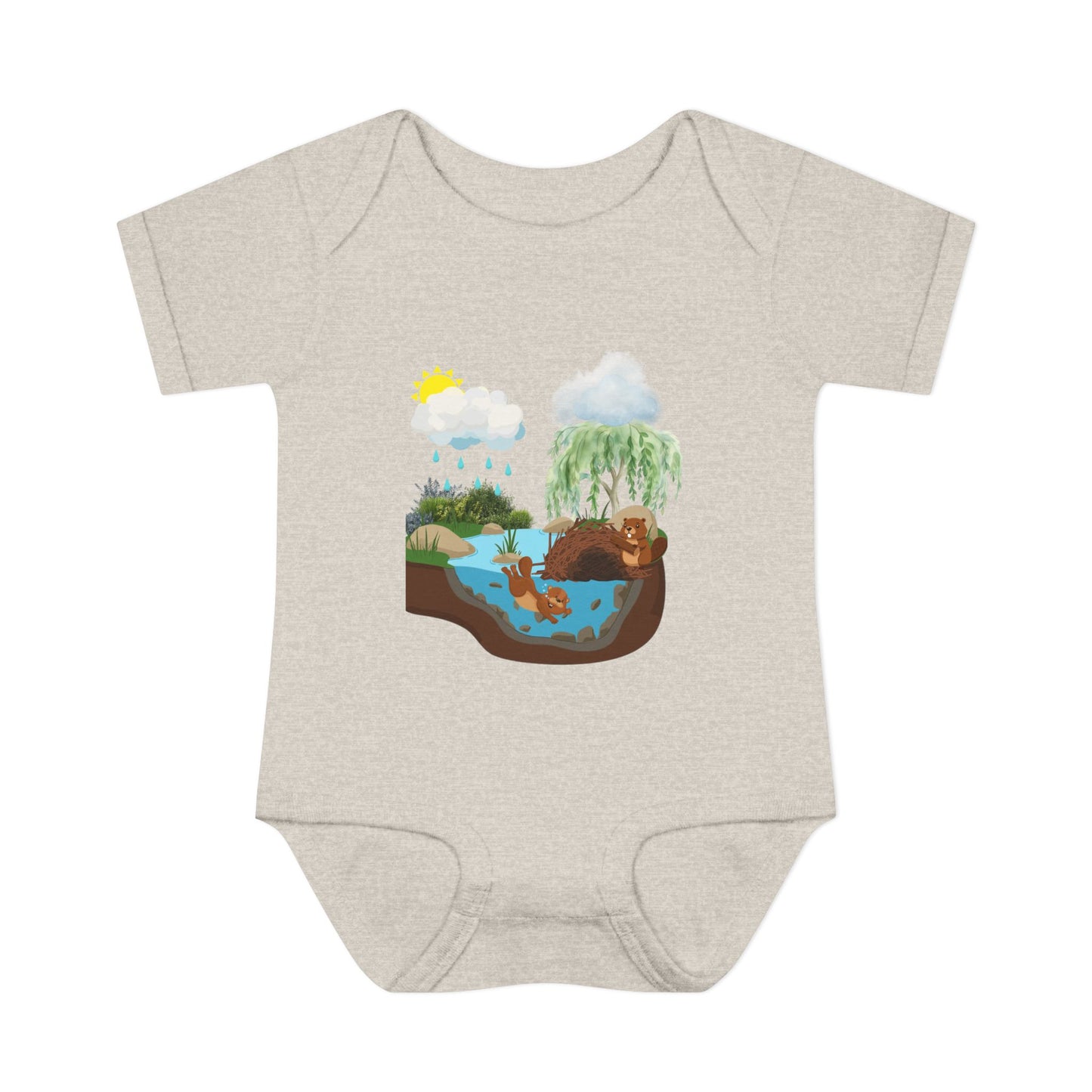 Woodland Pond Baby Bodysuit — Otter & Nature Infant Onesie
