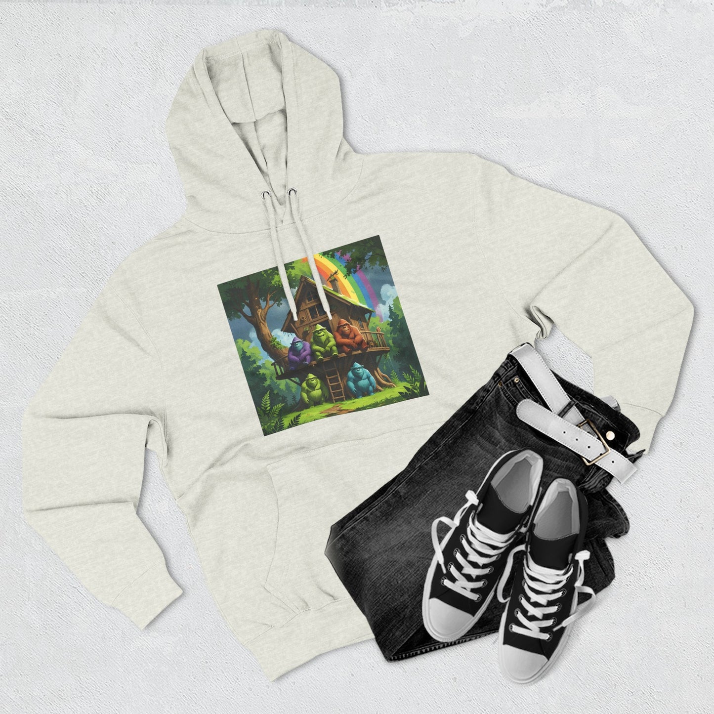 Cozy Treehouse Fantasy Hoodie — Whimsical Forest Cabin Design