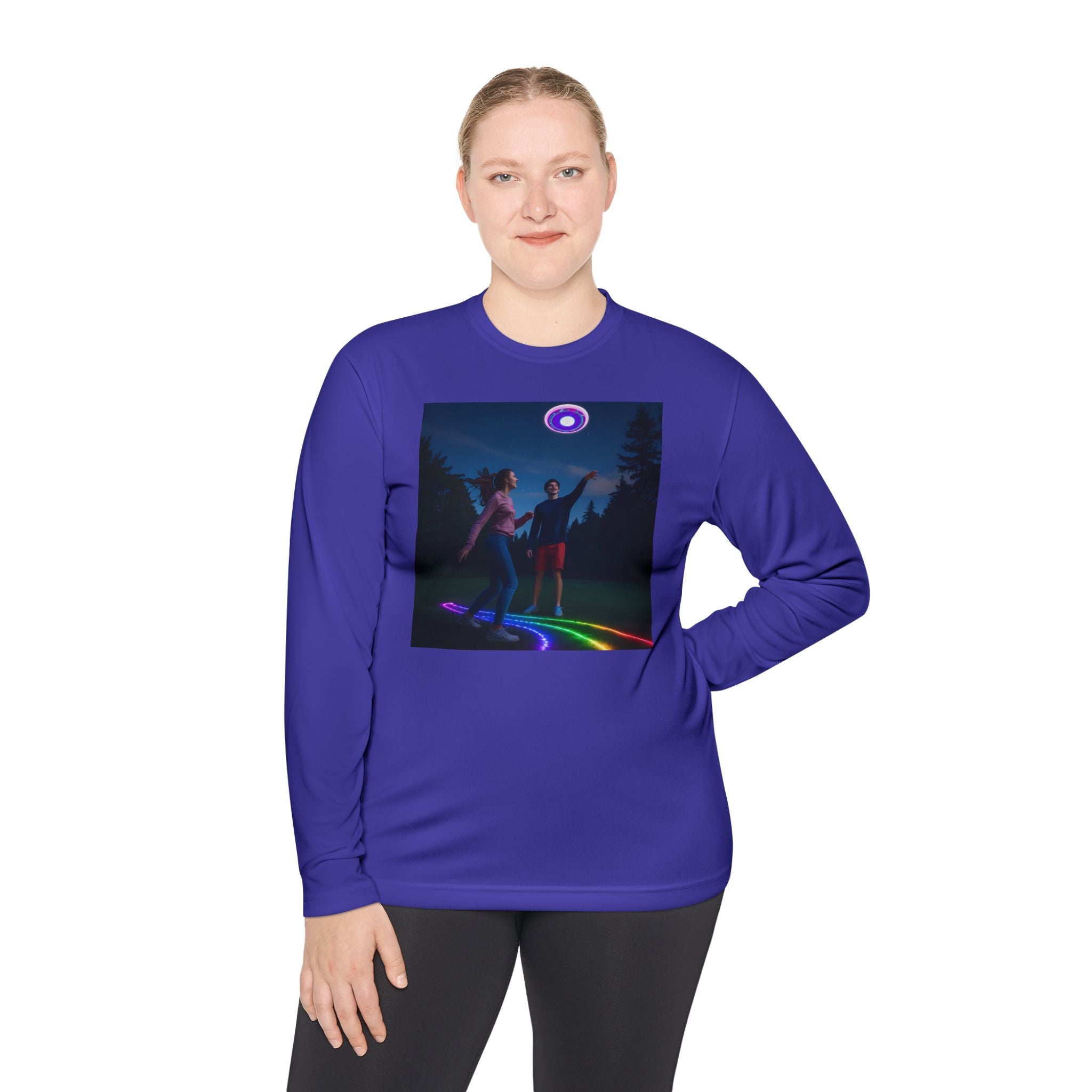 Rainbow Dance Unisex Long Sleeve Tee, Lightweight Shirt, Summer Fashion, Festival Wear, Gift for Music Lovers