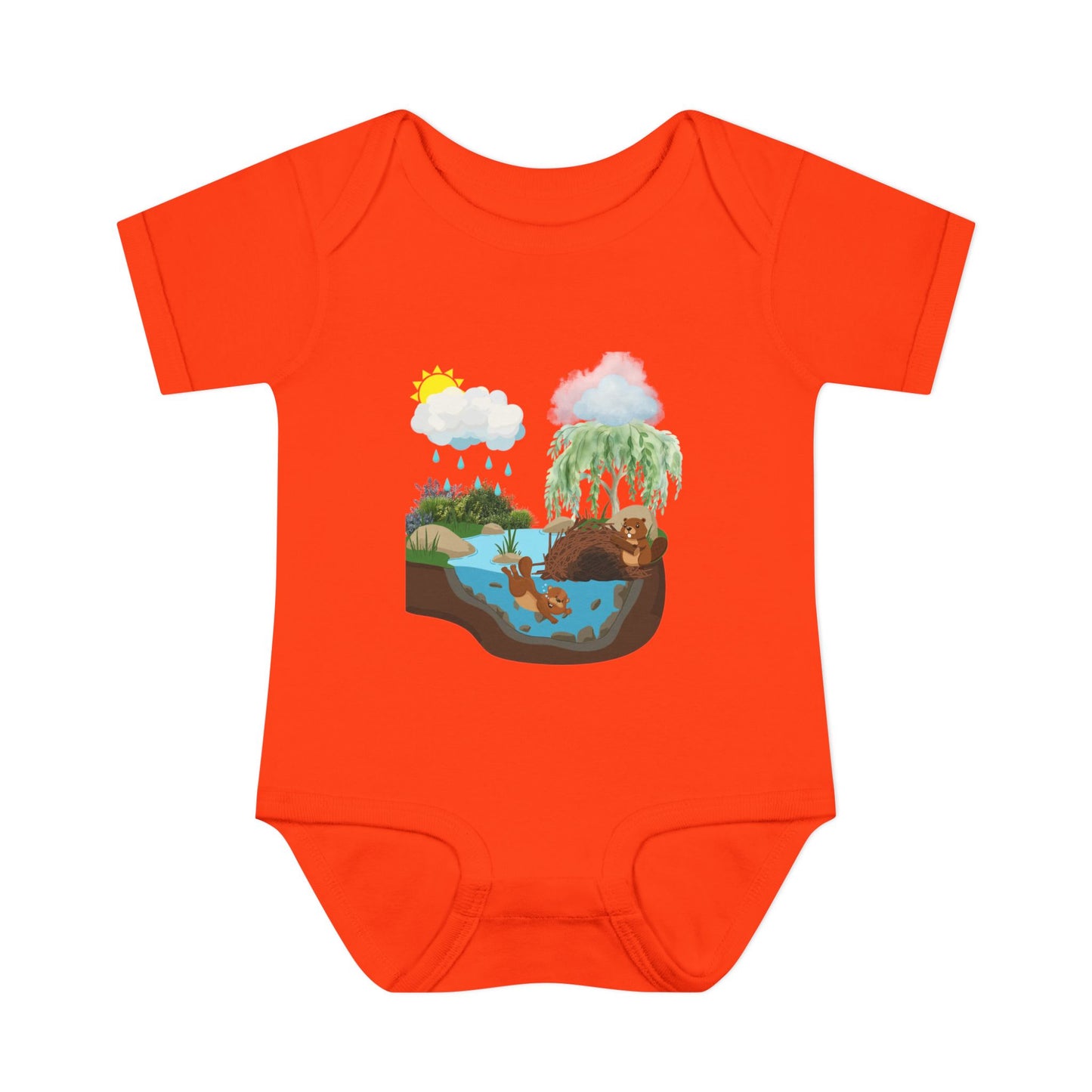 Woodland Pond Baby Bodysuit — Otter & Nature Infant Onesie