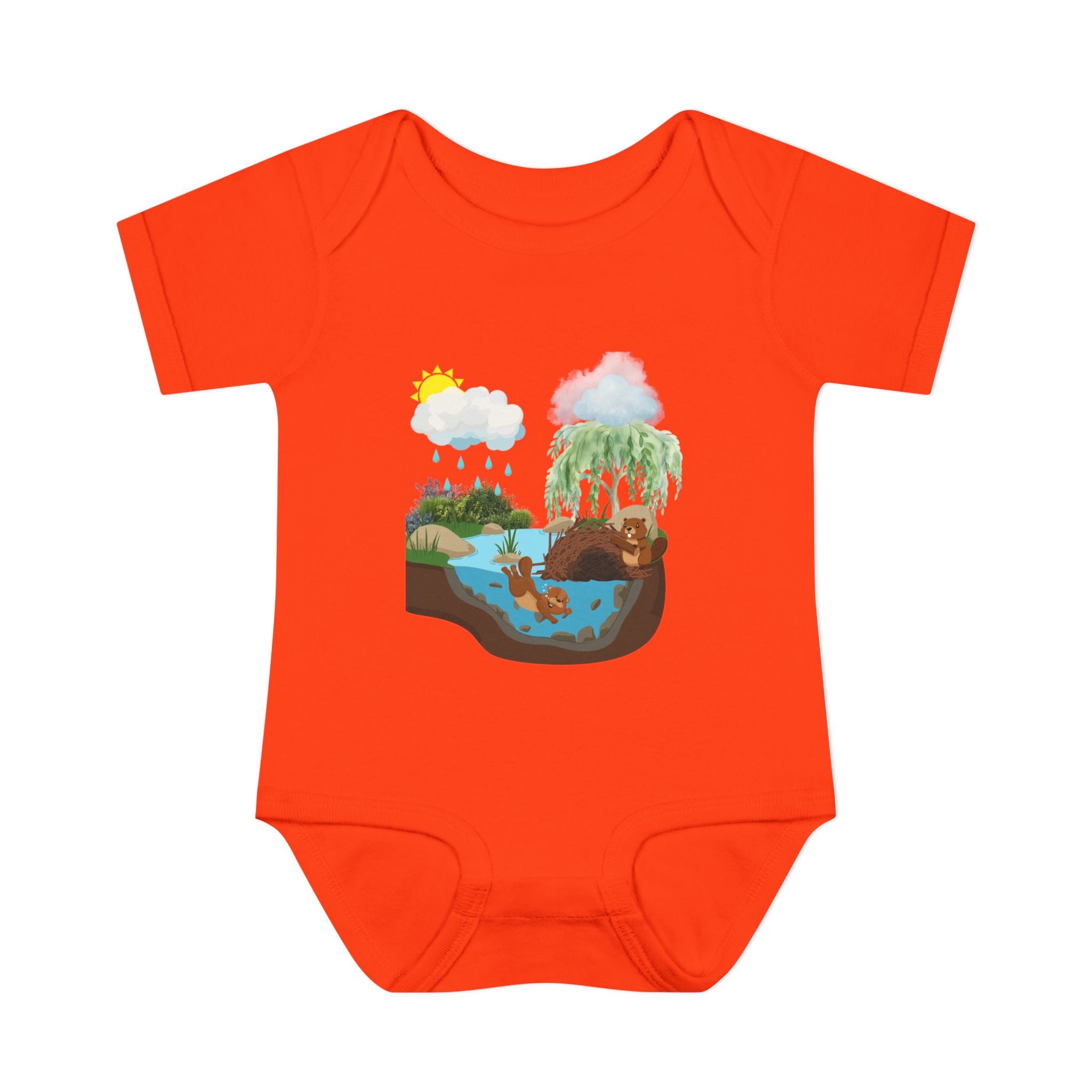 Woodland Pond Baby Bodysuit — Otter & Nature Infant Onesie